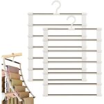 Lot de 2 cintre pantalon de armoire gain de place � 6 couches - avec crochet pivotant � 360� - pliable ...