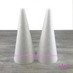 Lot de 2 cnes en polystyrne plein de 28 cm de haut diamtre de base 12 cm densit suprieure - unique ...