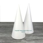 Lot 2 cnes en polystyrne hauteur 40 cm prsentoir  macarons diamtre de base 18 cm styro blanc - unique ...