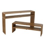Lot de 2 consoles en bois teck 130cm naturel