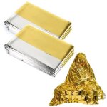 Lot de 2 couvertures de survie r�utilisables 210x160?cm ? thermiques chaud / froid ? urgence randonn�e ...