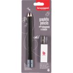 Lot de 2 crayons graphite hb + 1 gomme + 1 taille - crayons - bruynzeel