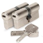 Lot de 2 cylindres de porte bricard astral 17152 débrayable 30 + 30 mm Lot de 2 cylindres de porte bricard astral 17152 débrayable 30 + 30 mm