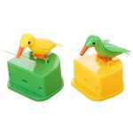 Lot de 2 distributeurs de cure - dents automatiques en forme doiseau pour les familles les htels les ...