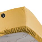 Lot de 2 drap housse 100% percale ultra doux 160 x 200 cm 78 fils bonnet 30 cm jaune