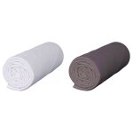 Lot de 2 draps housses b�b� jersey bio blanc et taupe cododo 46x85 cm - blanc - baby fox
