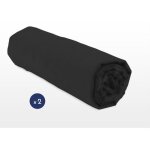Drap housse noir 140x190 cm - home linge passion - bonnet 25 cm - coton Drap housse noir 140x190 cm - home linge passion - bonnet 25 cm - coton