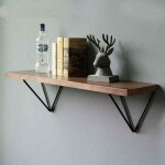 Lot de 2 �querres d�tag�re triangulaires en m�tal � prisme g�om�trique du milieu du si�cle - noir - 10cm ...