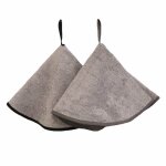 Lot de 2 essuies mains rond éponge 480gr déco Lot de 2 essuies mains rond éponge 480gr déco