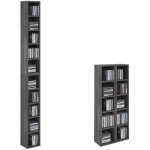 Etagres modulables musique pour cd et dvd lot de 2 meubles de rangement en colonne avec 10 compartiments ...