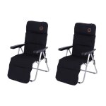 Fauteuil de camping relax pliable - ocamp - multipositions - noir - 2 pièces - ultra - confortable Fauteuil de camping relax pliable - ocamp - multipositions - noir - 2 pièces - ultra - confortable