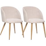 Lot de 2 fauteuils imitation ch�ne c�leste en velours c�tel� atmosph�ra - lin