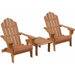 Fauteuil de jardin bois deucalyptus + repose - pieds (lot de 2) adirondack salamanca x2 + table / repose ...