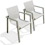 Lot de 2 fauteuils de jardin - dcb garden - miami - ft - empilable - kaki