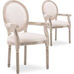 Lot de 2 fauteuils médaillon louis xvi tissu beige Lot de 2 fauteuils médaillon louis xvi tissu beige