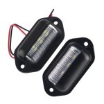 Lot de 2 feux arri�re led �tanches pour plaque dimmatriculation 6 led smd pour camion fourgonnette remorque ...
