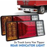 Lot de 2 feux arri�re de voiture 12v 36 led clignotants darr�t pour camion remorque camion caravane van ...