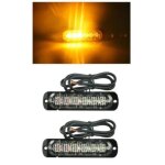 2 feux de pntration led orange 12 - 24v 3w feu davertissement orange stroboscopique flash clignotant ...
