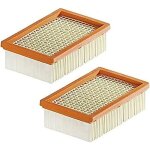 Lot de 2 filtre remplacement pour aspirateur krcher wd4 wd5 wd6 mv4 mv5 mv6 pliss plat
