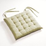 Galette de chaise - futon - ecru - 100% coton - 40 x 40 cm - lot de 2