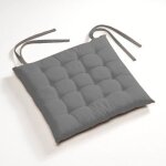 Galette de chaise - futon - 40 x 40 cm - 100% coton - gris - lot de 2