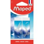 Lot de 2 gommes blanches arctic vibes - maped - fabriqu�es en france - dust free - fourreau d�cor�