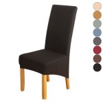 Lot de 2 grand housses de chaise extensible �lastique si�ge chaise couvre - noir
