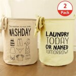 Lot de 2 grand panier à linge sale toile pliable etanche panier de rangement vêtements sac seau stockage ... Lot de 2 grand panier à linge sale toile pliable etanche panier de rangement vêtements sac seau stockage ...