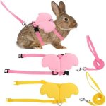 Lot de 2 harnais et laisse rglables pour lapin chiot chaton furet et autres petits animaux (jaune + ...
