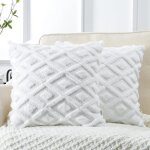 Lot de 2 housses de coussin d�coratives housse de coussin d�corative en velours douxblanc 45 x 45 cm