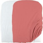 Lot de 2 housses de matelas � langer en �ponge bouclette - blanc / terracotta - 50 x 75 cm