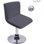 Lot de 2 housses de tabouret de bar avec dossier extensible - gris fonc�
