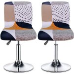 Lot de 2 housses de tabouret de bar avec dossier extensible imprimé pour chaise de salle à manger pivotant ... Lot de 2 housses de tabouret de bar avec dossier extensible imprimé pour chaise de salle à manger pivotant ...