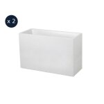 Lot de 2 jardinières muret graphit 995 x 395 x 60 cm - 116 l - blanc cérusé - eda Lot de 2 jardinières muret graphit 995 x 395 x 60 cm - 116 l - blanc cérusé - eda