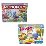 Lot de 2 jeux de socit hasbro gaming junior : monopoly junior + twister junior