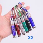 Lot de 2 jouets chat - stylo laser pointeur porte cl en led couleur: mix alatoire