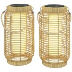 Lot de 2 lampadaire dext�rieur solaire - lampe de jardin - outsunny - marche / arr�t automatique - r�sine ...