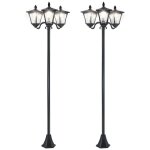 Lot de 2 lampadaires de jardin ext�rieur - outsunny - solaire lumi�res led - acier - 515x47x1825c m - ...