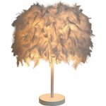 Lot de 2 lampe de chevet � plumes blanc abat - jour moderne mode pour salon chambre bar hotel d�coration ...