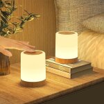 Lot de 2 lampes de chevet tactiles sans fil 256 couleurs rgb 3 modes marron pour chambre et salon lampe ...