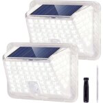 Lot 2 lampes solaires ext�rieur applique murale s�curit� avec d�tecteur mouvement 3 modes jardin all�e ...
