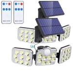 Lot de 2 lampes solaires exterieur avec détecteur de mouvement ip65 Étanche 138 led projecteur extérieur ... Lot de 2 lampes solaires exterieur avec détecteur de mouvement ip65 Étanche 138 led projecteur extérieur ...
