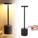 Lot de 2 lampes de table sans fil rechargeables 6000 mah lampes de bureau led  piles 3 niveaux dintensit ...