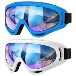 Lot de 2 lunettes de ski de planche � neige pour homme et femme enfants gar�ons et filles jeunes anti ...