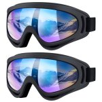 Lot de 2 lunettes de skide planche � neige pour homme et femme enfants gar�ons et filles jeunes anti ...