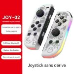 Lot de 2 manettes de jeu sans fil joy - con pour nintendo switch blanc jeu video console retro