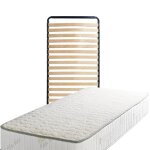 Lot de 2 matelas 80x190 + sommier + pieds + oreiller mmoire + protge matelas offerts mousse poli lattex ...