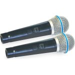 Lot de 2 microphones de karaok dynamique mr entertainer avec fil 600 ohm