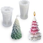 Lot de 2 moules à bougies de noël moule en silicone 3d en forme de sapin pour fabrication de bougies ... Lot de 2 moules à bougies de noël moule en silicone 3d en forme de sapin pour fabrication de bougies ...
