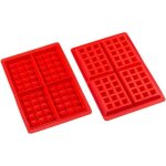 Moules à gaufre - non spécifié - lot de 2 - silicone - rouge - 28 cm x 18 cm Moules à gaufre - non spécifié - lot de 2 - silicone - rouge - 28 cm x 18 cm